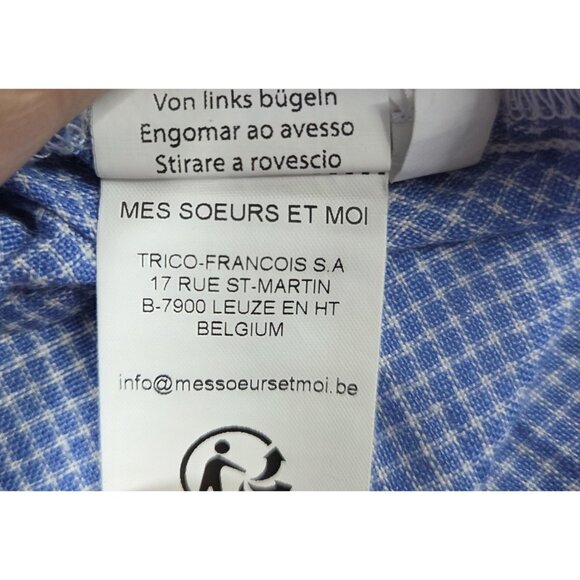 Mes Soeurs Et Moi Dress Womens Small Blue Linen Sleeveless V Neck A Line Midi - Picture 8 of 9